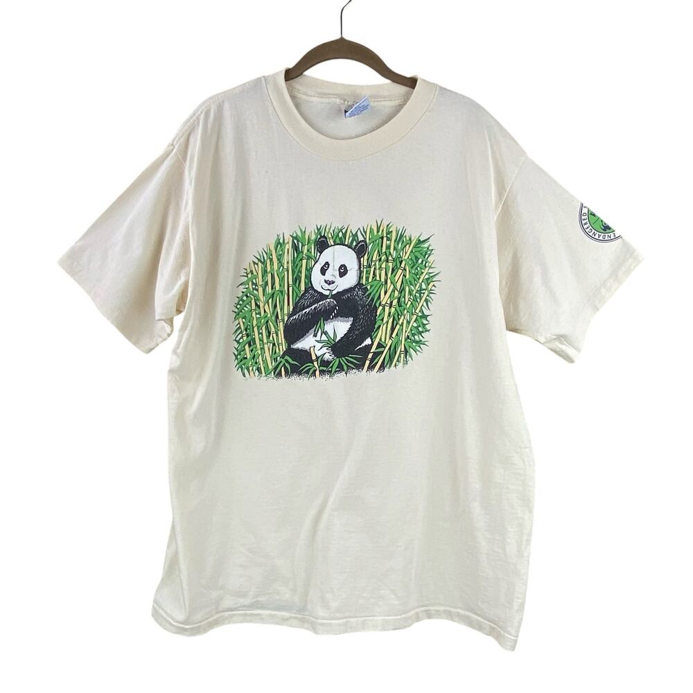 Vintage 90's Panda T-Shirt Size XL Single Stitch Endangered Species Collection